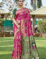 Alluring Dark Pink Soft Silk Saree With Glorious Blouse Piece