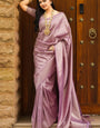 Ravishing Lavender Soft Silk Saree With Precious Blouse Piece
