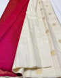 Fantabulous Beige Soft Silk Saree With Beleaguer Blouse Piece