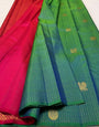 Chatoyant Rama Soft Silk Saree With Dazzling Blouse Piece
