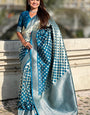 Appealing Firozi Soft Silk Saree With Deserving Blouse Piece