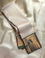 Lagniappe Beige Soft Silk Saree With Enthralling Blouse Piece