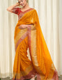 Seraglio Orange Soft Silk Saree With Pretty Blouse Piece