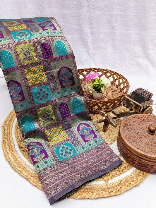 Preferable Rama Soft Silk Saree With Scintilla Blouse Piece