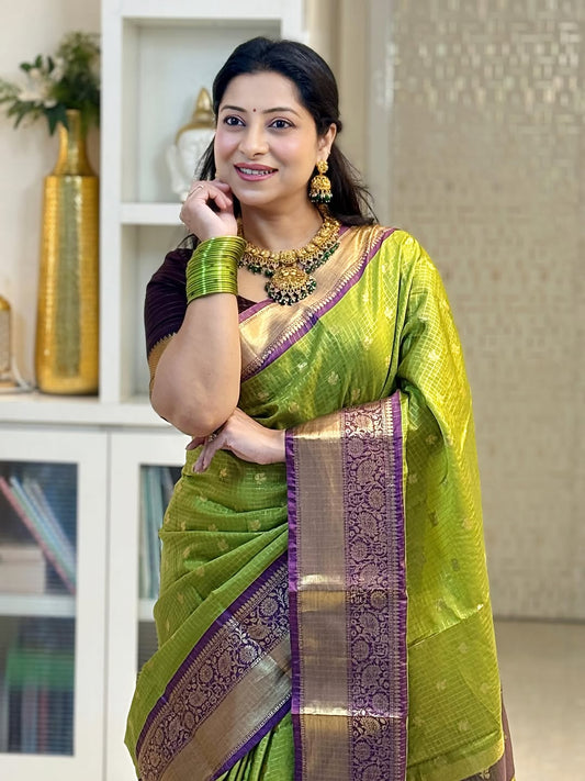 Fantabulous Green Soft Silk Saree With Enticing Blouse Piece
