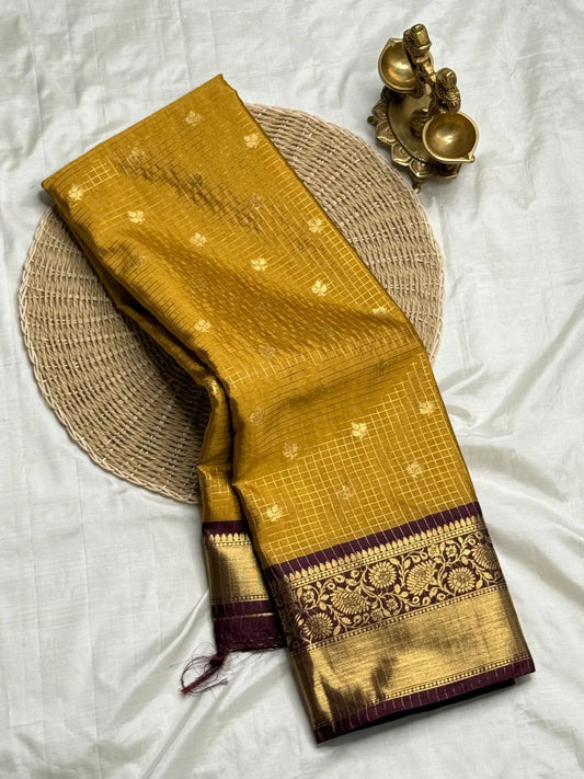Beguiling Mustard Soft Silk Saree With Efflorescence Blouse Piece