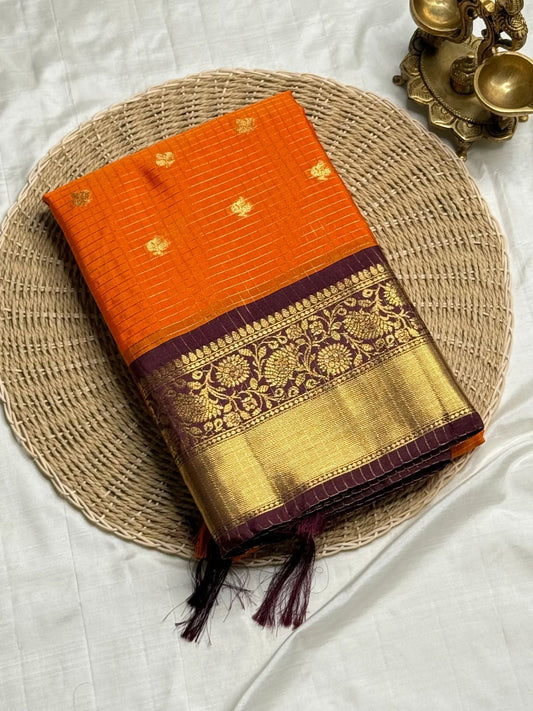 Majestic Orange Soft Silk Saree With Capricious Blouse Piece