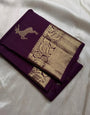 Allure Purple Soft Banarasi Silk Saree With Exemplary Blouse Piece