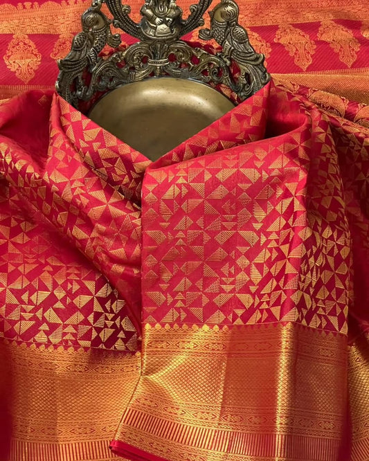 Ravishing Red Soft Banarasi Silk Saree With Posh Blouse Piece