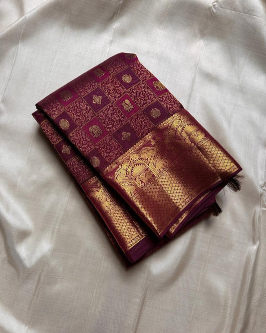 Preferable Purple Soft Silk Saree With Designer Blouse Piece