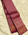 Quintessential Maroon Soft Banarasi Silk Saree With Arresting Blouse Piece