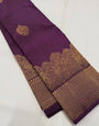 Girlish Purple Soft Banarasi Silk Saree With Adorning Blouse Piece