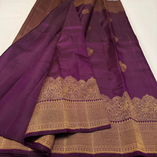 Girlish Purple Soft Banarasi Silk Saree With Adorning Blouse Piece