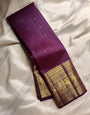 Smashing Purple Soft Banarasi Silk Saree With Eclat Blouse Piece