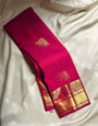 Admirable Dark Pink Soft Banarasi Silk Saree With Snazzy Blouse Piece