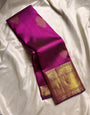 Surpassing Purple Soft Banarasi Silk Saree With Adorning Blouse Piece