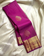 Sempiternal Magenta Soft Banarasi Silk Saree With Symmetrical Blouse Piece