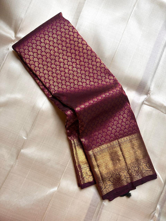 Elision Purple Soft Banarasi Silk Saree With Panoply Blouse Piece
