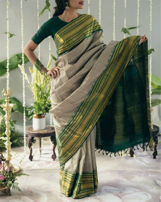 Jazzy Grey Soft Silk Saree With Dulcet Blouse Piece