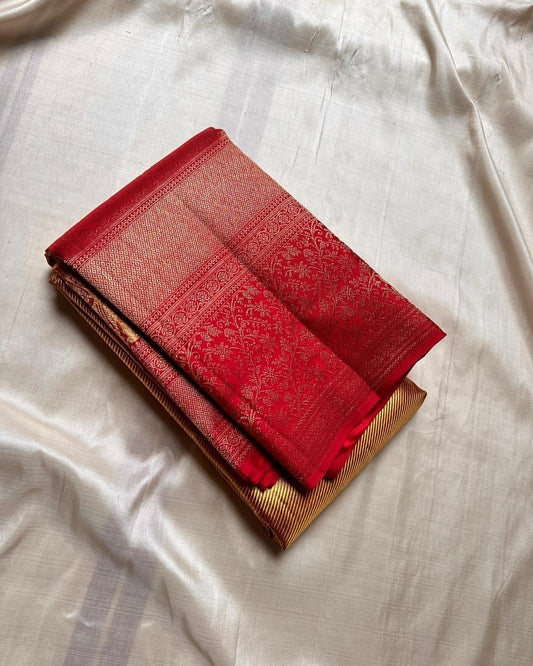 Scrumptious Golden Soft Banarasi Silk Saree With Imaginative Blouse Piece