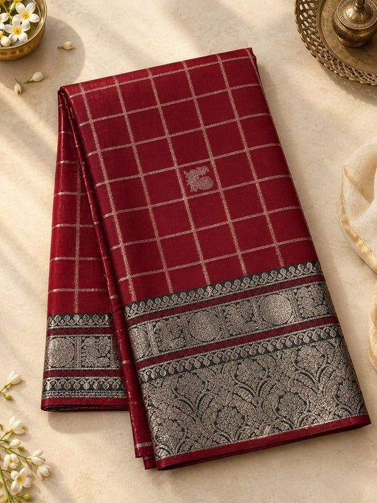 Gratifying Maroon Pure Banarasi Silk Saree With Snazzy Blouse Piece