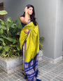 Incomparable Parrot Soft Silk Saree With Vivacious Blouse Piece