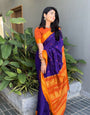 Engaging Purple Soft Silk Saree With Luxuriant Blouse Piece