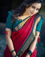 Opulent Red Soft Silk Saree With Beleaguer Blouse Piece