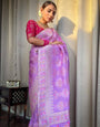 Susurrous Lavender Soft Silk Saree With Beautiful Blouse Piece