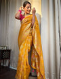 Scintilla Yellow Soft Silk Saree With Classic Blouse Piece