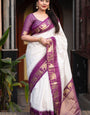Amiable Off White Soft Silk Saree With Ideal Blouse Piece
