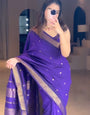 Lassitude Purple Soft Silk Saree With Demure Blouse Piece