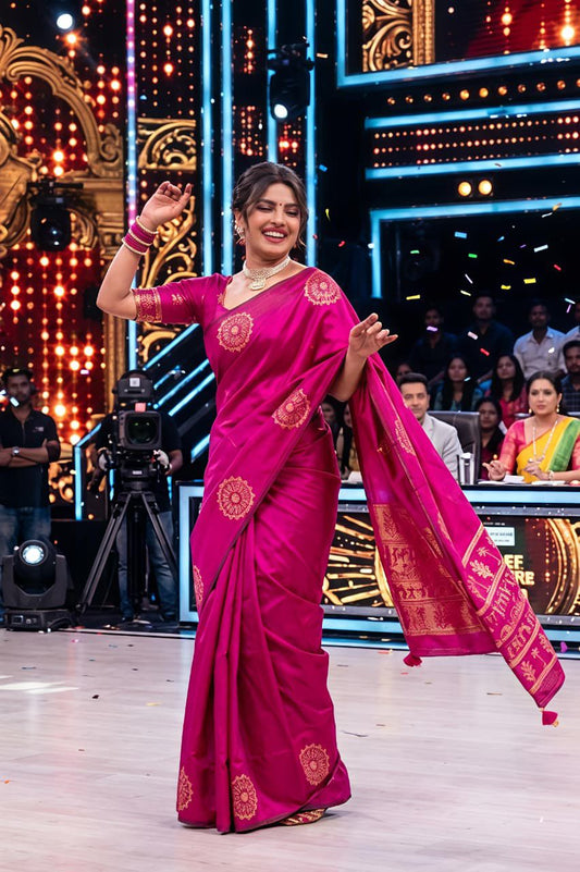 Ineffable Dark Pink Soft Silk Saree With Sonorous Blouse Piece