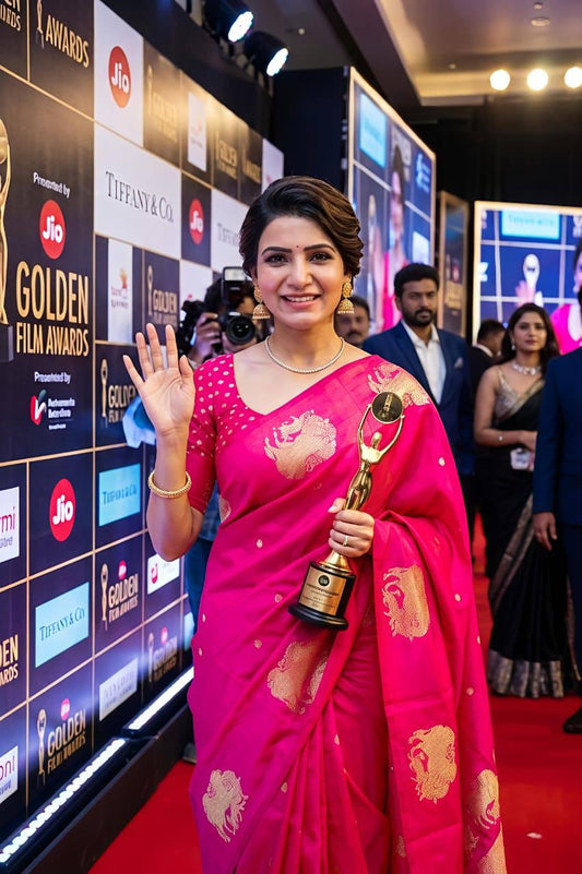 Amiable Dark Pink Soft Silk Saree With Charming Blouse Piece