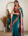 Prodigal Rama Cotton Silk Saree With Ratatouille Blouse Piece