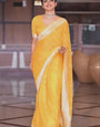 Scrumptious Yellow Soft Silk Saree With Devastating Blouse Piece