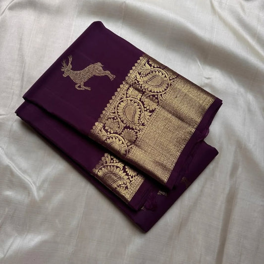 Allure Purple Soft Banarasi Silk Saree With Exemplary Blouse Piece