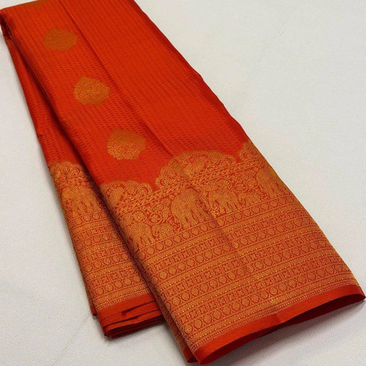 Desultory Red Soft Silk Saree With Pleasant Blouse Piece