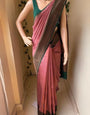 Rhapsody Pink Soft Silk Saree With Scrupulous Blouse Piece