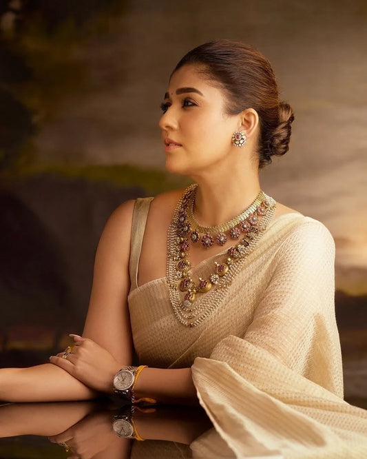 Charming Beige Soft Tissue Silk Saree With Sizzling Blouse Piece