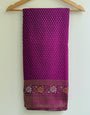 Smashing Purple Soft Banarasi Silk Saree With Grandiose Blouse Piece
