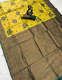 Scintilla Yellow Soft Silk Saree With Flamboyant Blouse Piece