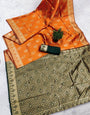 Dazzling Orange Soft Silk Saree With Wonderful Blouse Piece