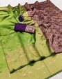 Incredible Green Soft Silk Saree With Pulsating Blouse Piece
