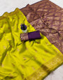 Smart Yellow Soft Silk Saree With Scintillating Blouse Piece