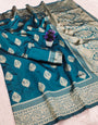 Improbable Rama Soft Silk Saree With Ratatouille Blouse Piece