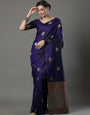 Magnificat Purple Soft Silk Saree With Glittering Blouse Piece