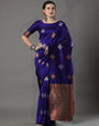 Demesne Royal Blue Soft Silk Saree With Excellent Blouse Piece