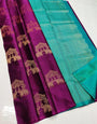 Ethnic Purple Soft Silk Saree With Engrossing Blouse Piece