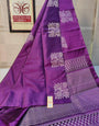 Mesmeric Purple Soft Silk Saree With Ravishing Blouse Piece